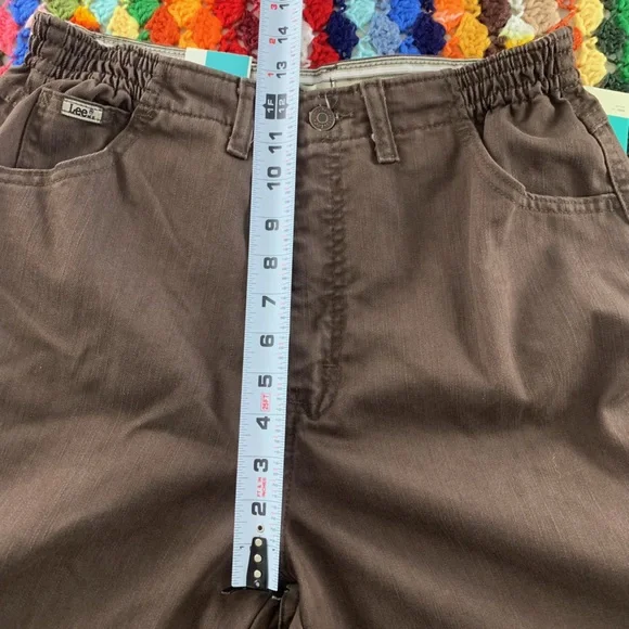 Vintage Deadstock 90s Lee Chocolate Tapered Relaxed Elastic Waist Jeans … - Picture 8 of 15